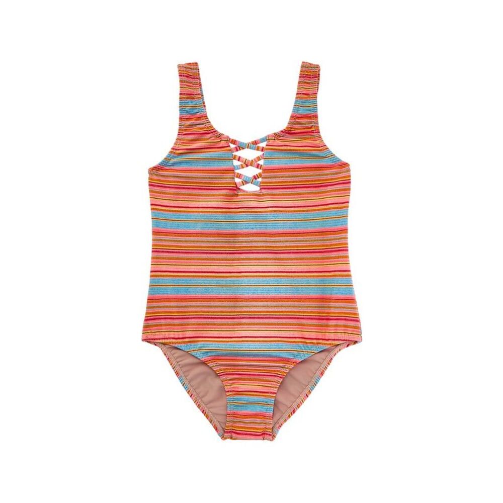 Pq Swim Girls  Fia Lace-Up One-Piece, Orange